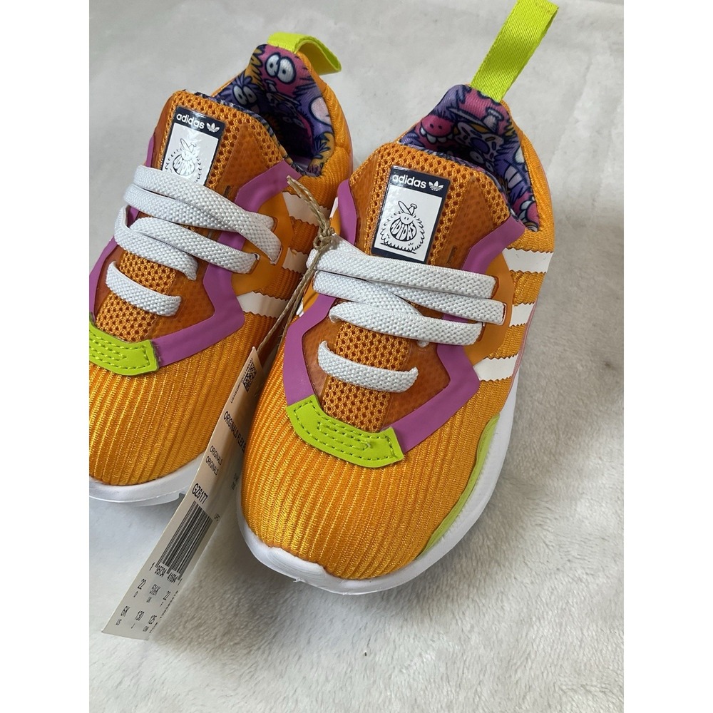 Adidas Originals X‎ Kevin Lyons Kids Shoes Flex El I Orange White GZ6177 Size 6K - Picture 7 of 7
